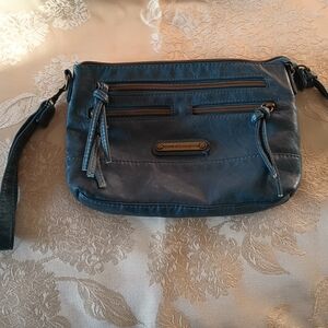 Stone Mountain Accessories Blue Leather Crossbody Bag